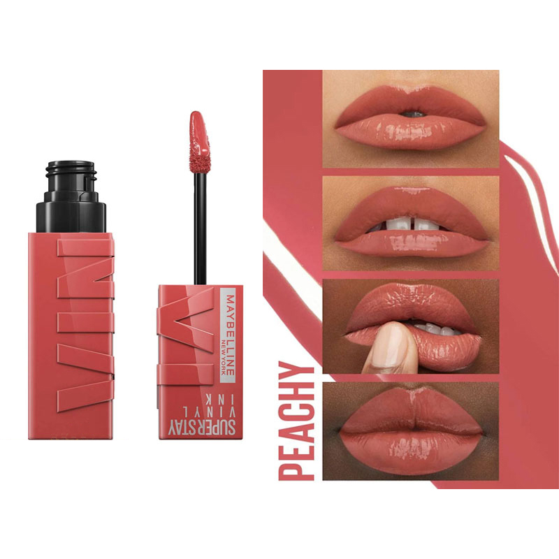 رژ لب مایع 16 ساعته میبلین مدل VINYL INK رنگ شماره 15 PEACHY